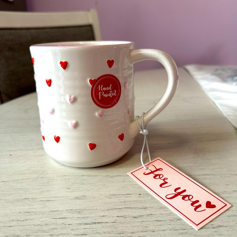Hand painted heart mug
